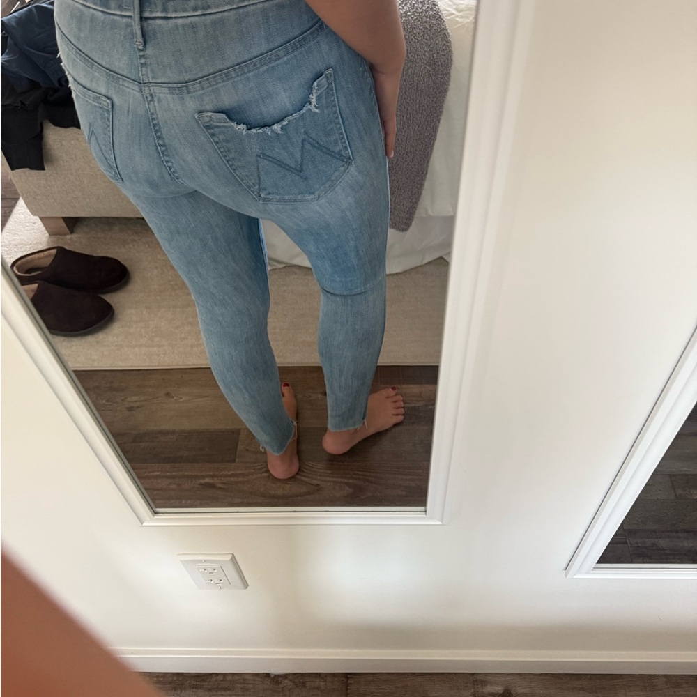 MOTHER high waisted looker skinny jeans ankle fray - Picture 5 of 8